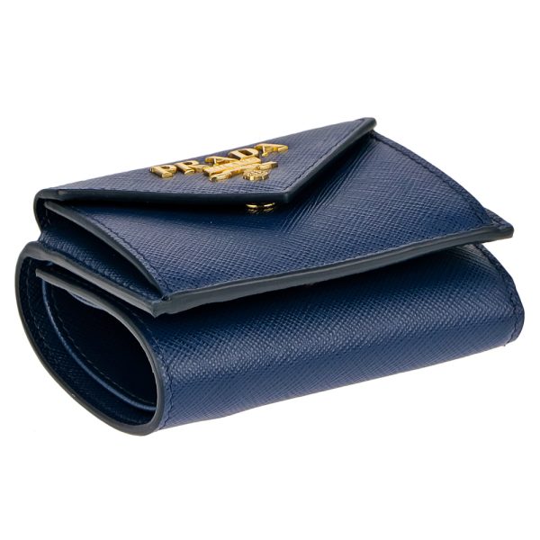 42600435b PRADA Fold Wallet SAFFIANO METAL Blue