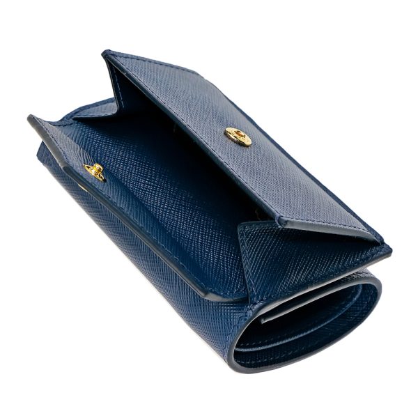 42600435d PRADA Fold Wallet SAFFIANO METAL Blue