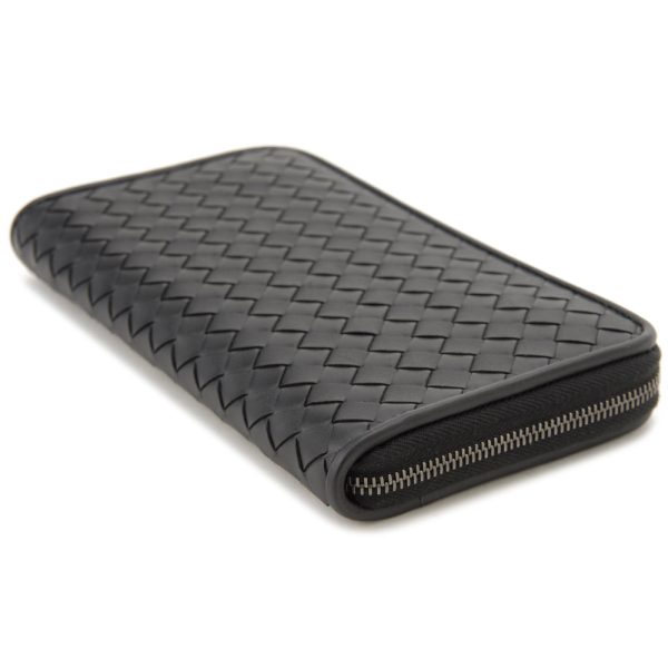 42653479d Bottega Veneta Long Wallet Intrecciato Black