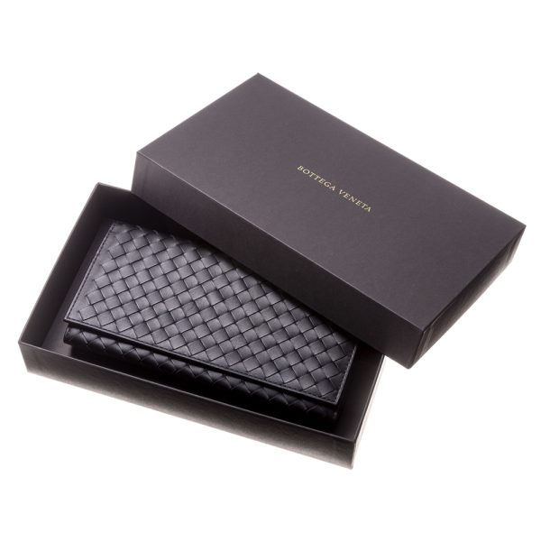 42655275c Bottega Veneta Long Wallet Intrecciato Black