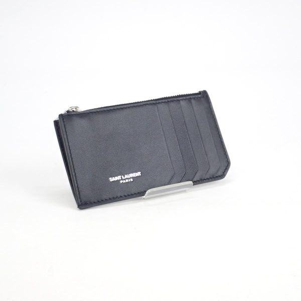 427781 01 Saint Laurent Fragment Zip Pouch Card Case Black