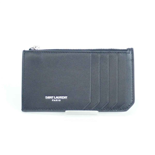 427781 02 Saint Laurent Fragment Zip Pouch Card Case Black