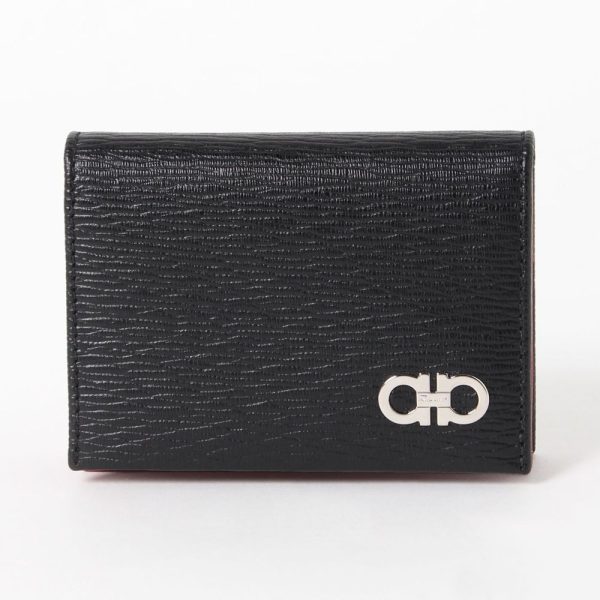 42873068 Ferragamo Card Case Business Card Holder REVIVAL Black