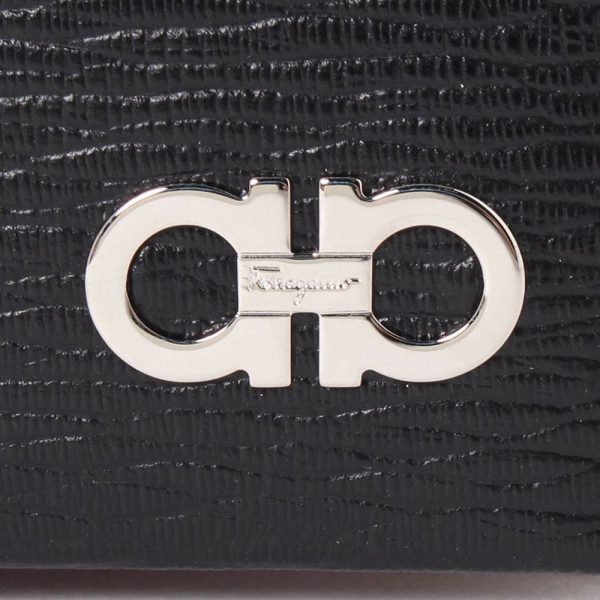 42873068a Ferragamo Card Case Business Card Holder REVIVAL Black