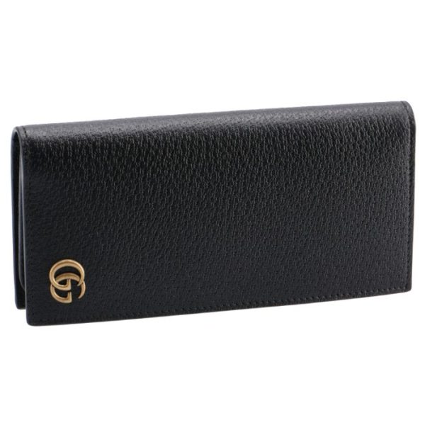 428740dj20t1000 GUCCI Wallet Gg Marmont Bifold Long Wallet Black