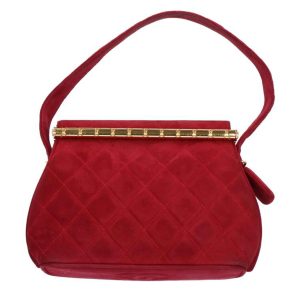 42925 1 Chloe Red Leather and Suede Small Faye Bag