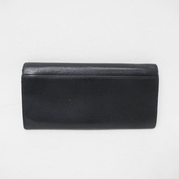 43033 2 Gucci Leather 2 Fold Long Wallet Black