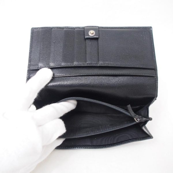 43033 8 Gucci Leather 2 Fold Long Wallet Black