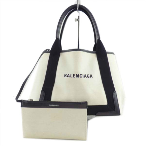 43057 1 Balenciaga Navy Cabas S Bag Black