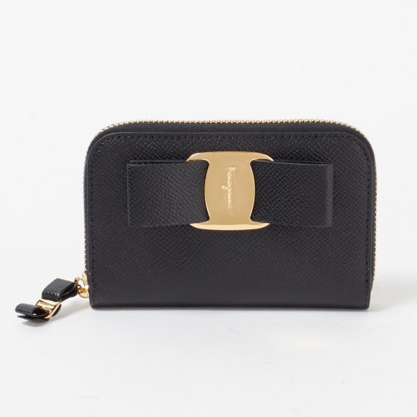 43139453 Ferragamo Coin Case Coin Purse Vara Ribbon Black