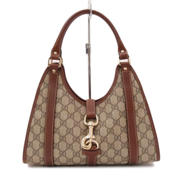 43188 1 Gucci GG Supreme Jackie Hand Bag Brown