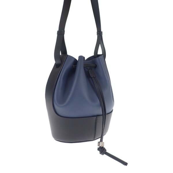 432072 01 Loewe Balloon Bag Small Shoulder Indigo Black Blue