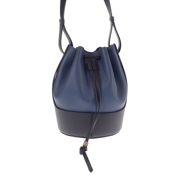 432072 02 Loewe Balloon Bag Small Shoulder Indigo Black Blue