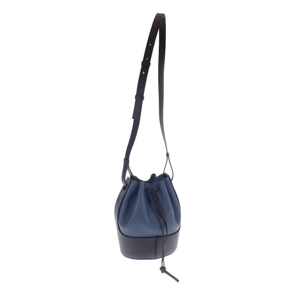 432072 07 Loewe Balloon Bag Small Shoulder Indigo Black Blue