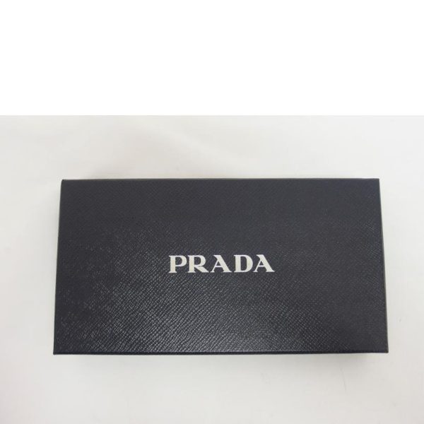 43243 8 Prada Saffiano Round Zipper Long Wallet Pink Beige