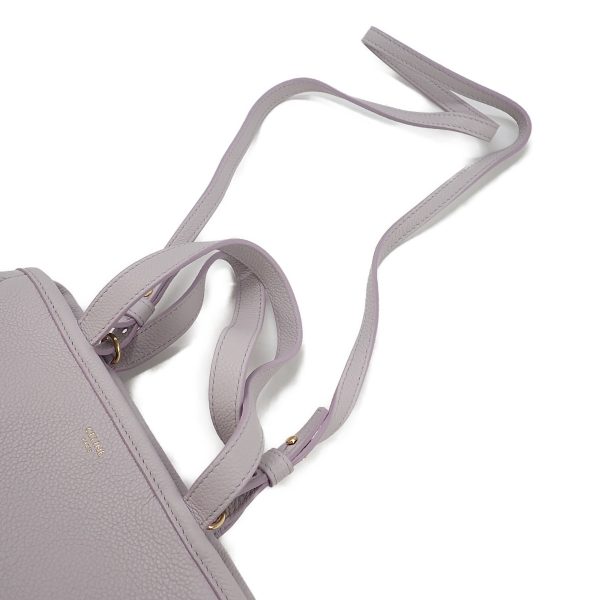 432708 11 Celine Small Fold Cover Grained 2way Lavender Gray