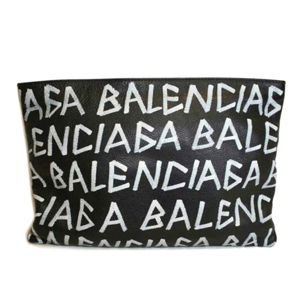 43328 1 Balenciaga Graffiti Clutch Bag Black