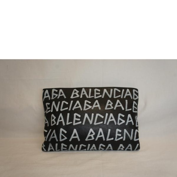 43328 2 Balenciaga Graffiti Clutch Bag Black