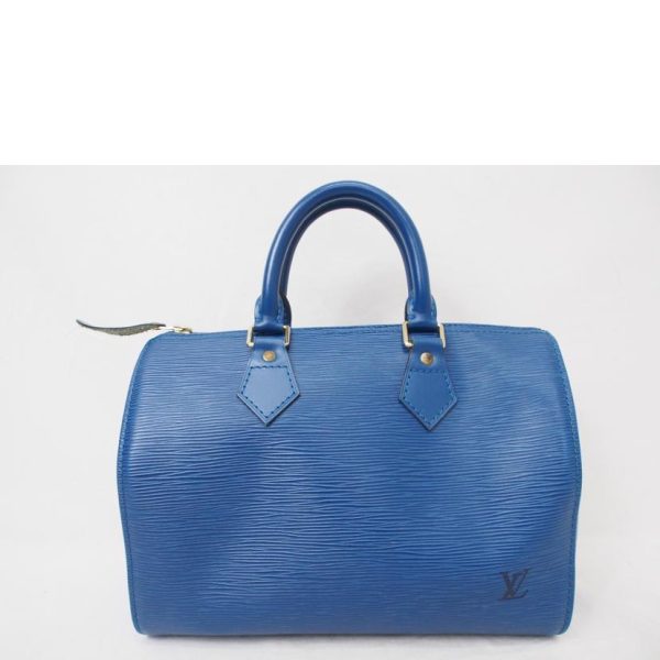 43335 2 Louis Vuitton Speedy 25 Handbag Epi Toledo Blue