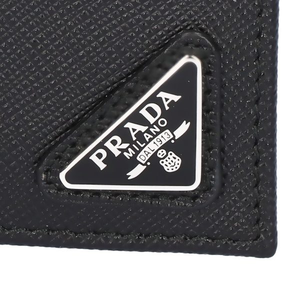 43342327a Prada fold wallet SAFFIANO TRIANG Black NERO