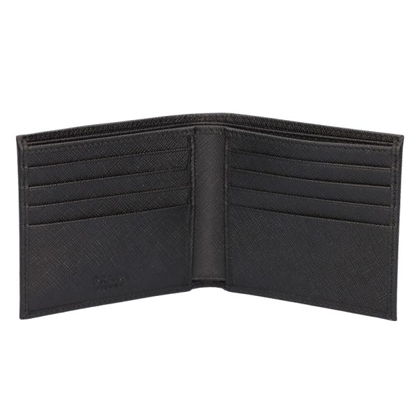 43342327b Prada fold wallet SAFFIANO TRIANG Black NERO