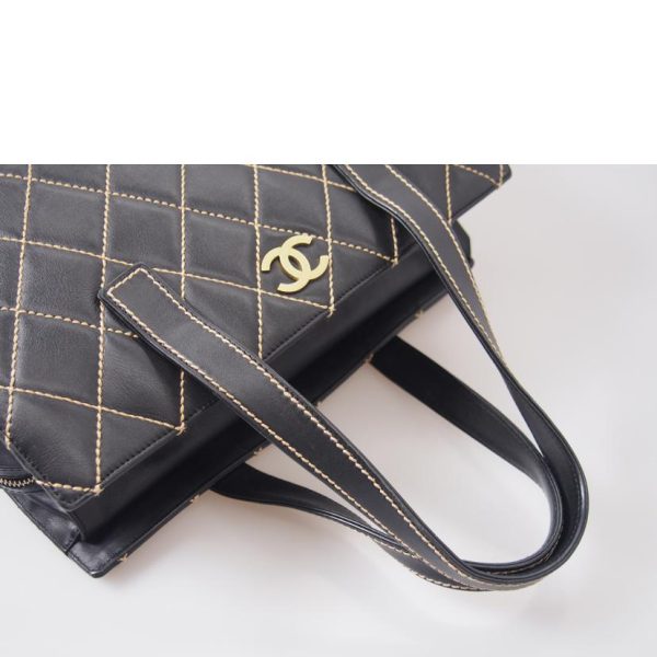 43408 4 Chanel Wild Stitch Handbag Black