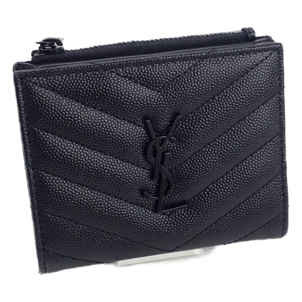 434295 01 Saint Laurent Monogram Bifold Wallet Black