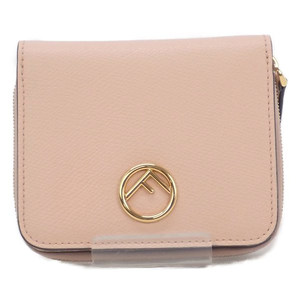 434345 02 Fendi Zip Around Medium Bifold Wallet Pink