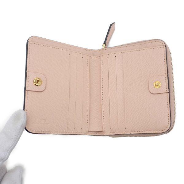 434345 05 Fendi Zip Around Medium Bifold Wallet Pink