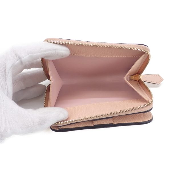 434345 06 Fendi Zip Around Medium Bifold Wallet Pink