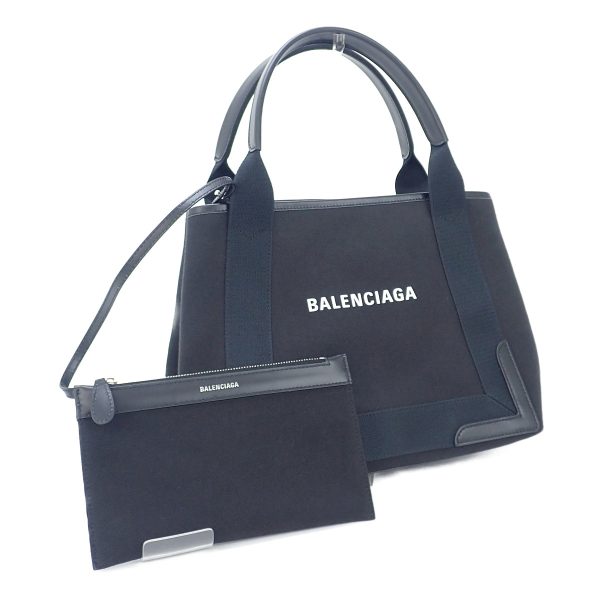 434910 01 Balenciaga Navy Hippo S Handbag Leather Black