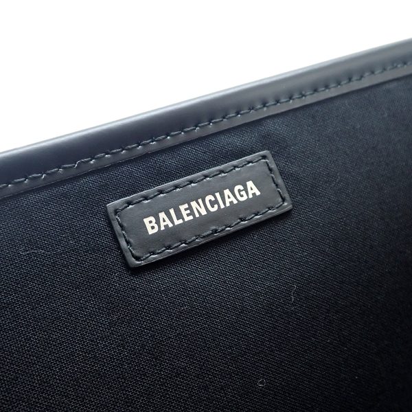 434910 08 Balenciaga Navy Hippo S Handbag Leather Black