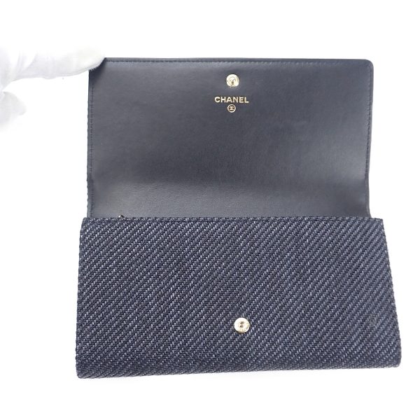 434972 05 Chanel Deauville Long Wallet Canvas Black