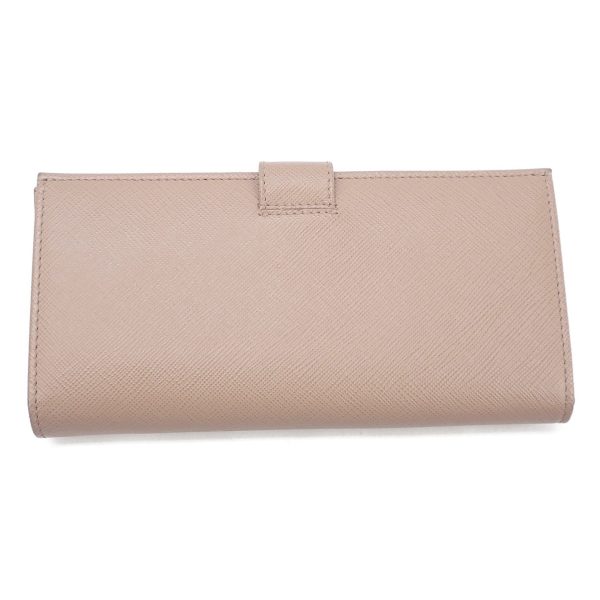 434982 03 Prada Saffiano Leather Long Wallet Pink Beige