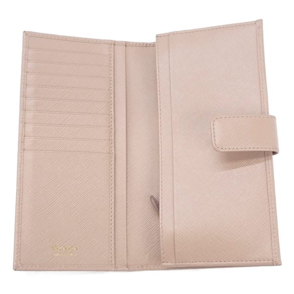 434982 05 Prada Saffiano Leather Long Wallet Pink Beige