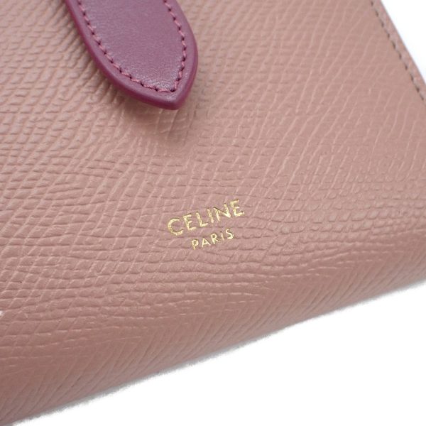 435096 09 Celine Small Strap Wallet Antique Rose Wild Berry