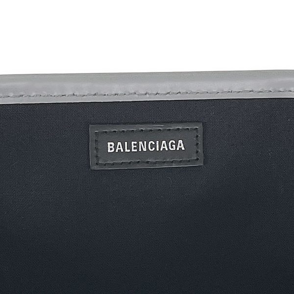 435577 08 Balenciaga Navy Small Cabas Handbag Canvas Gray