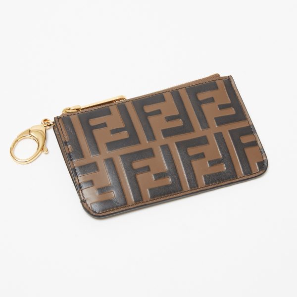 43571536c FENDI Card Case Brown