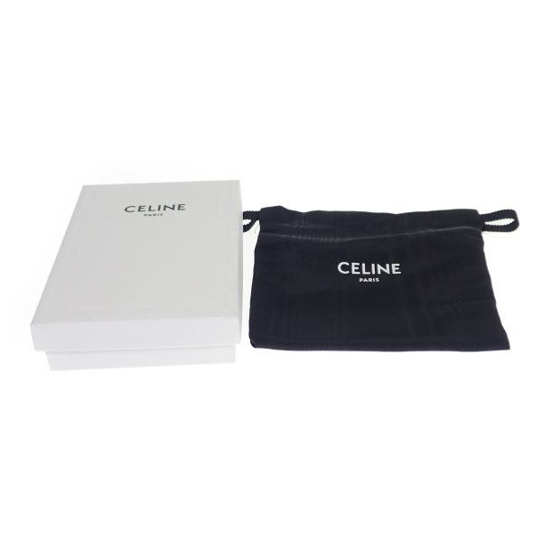 436015 09 Celine Zipped Card Holder Case Calfskin Black