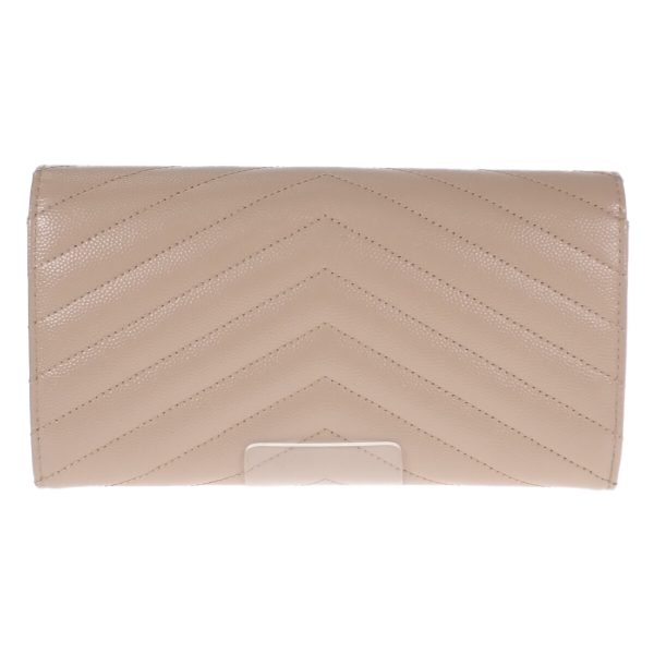 436281 03 Saint Laurent Monogram Flap Long Wallet Beige