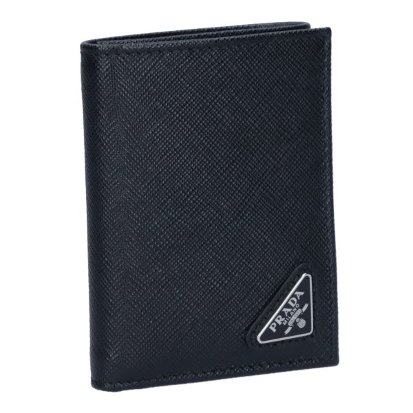 43628209 PRADA Fold Wallet SAFFIANO TRIANGOLO 2MH041 QHH Black