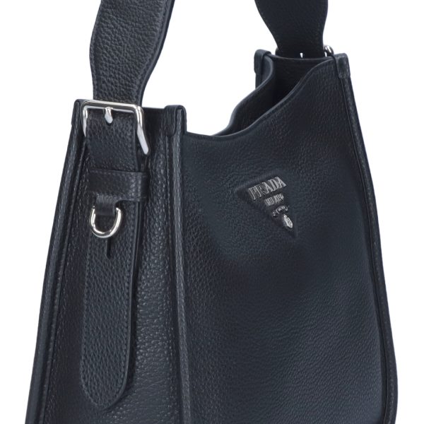 43651412d PRADA Shoulder Bag Vitello DAINO SOF 1BC073 2DKV FOO Black