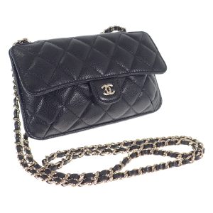 436517 01 CHANEL Chain Shoulder Bag Coco Mark Lambskin Mini Flap Bag