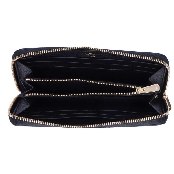 43656806b Ferragamo long wallet 220405 758661 NERO