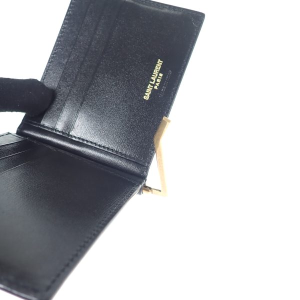 436682 06 Saint Laurent Cassandra Bill Clip Wallet Black