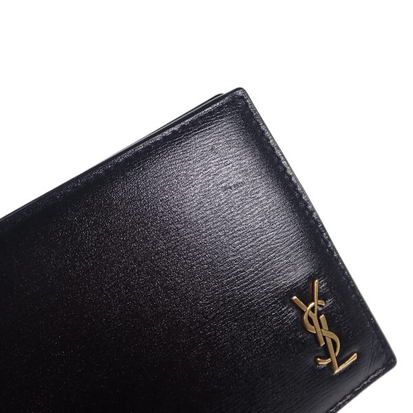 436682 08 Saint Laurent Cassandra Bill Clip Wallet Black