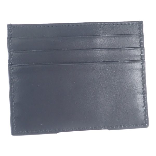 436714 02 Fendi Logo Card Case Calfskin Black