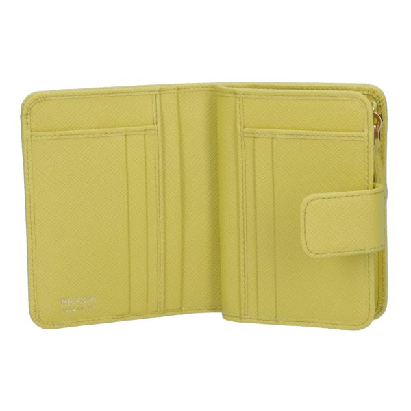 43671618b PRADA fold wallet bi fold yellow