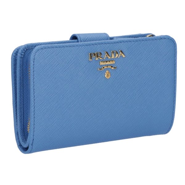 43699308 PRADA Fold Wallet Blue