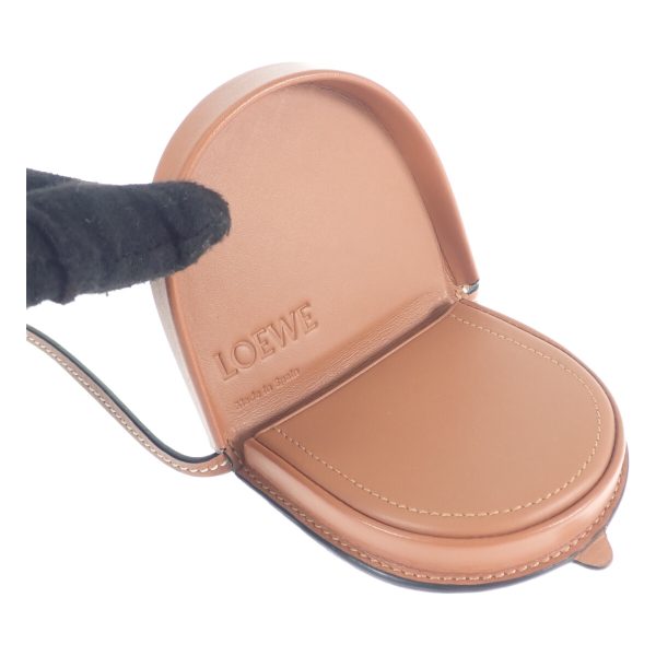 437055 03 Loewe Heel Mini Pouch Calfskin Tan